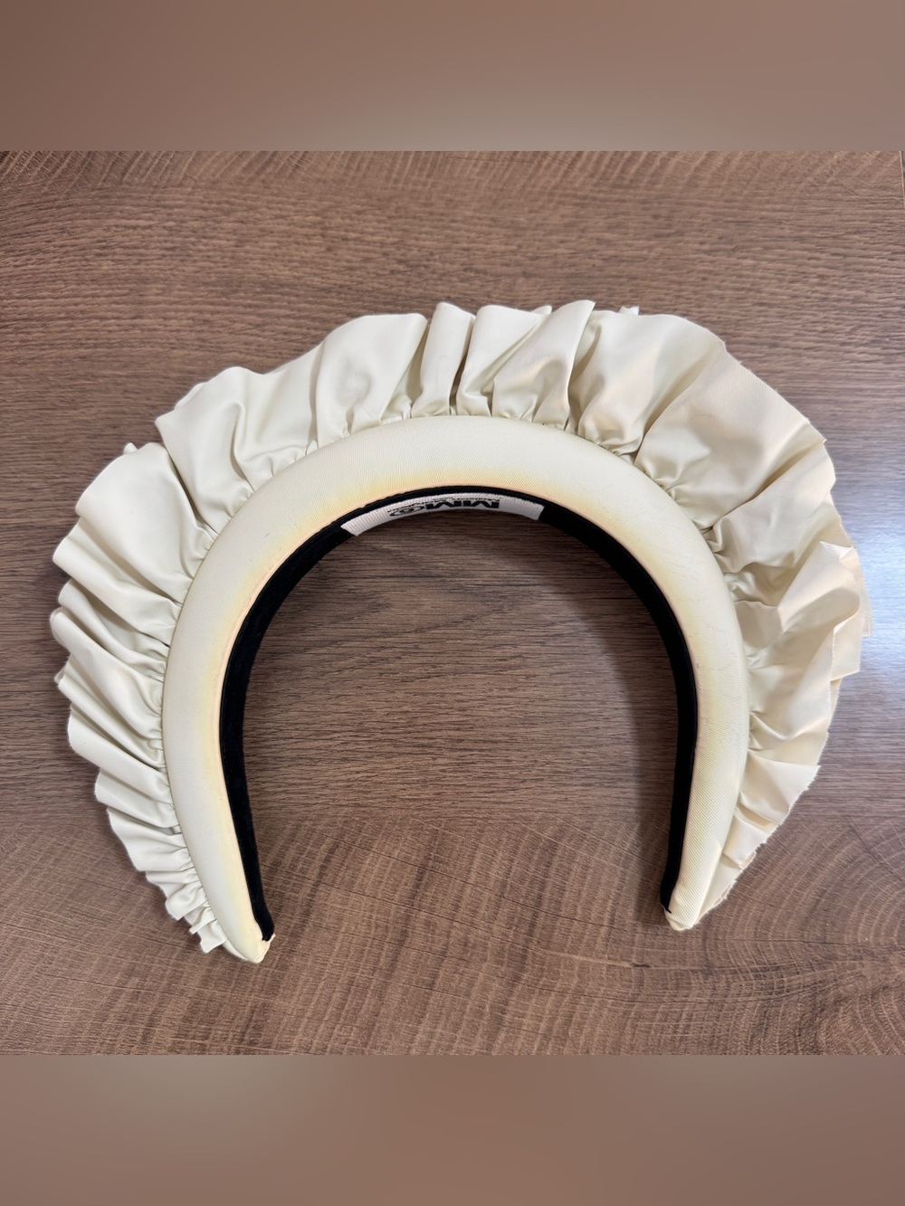 MM6 Maison Martin Margiela Cream Ruffled Padded Headband